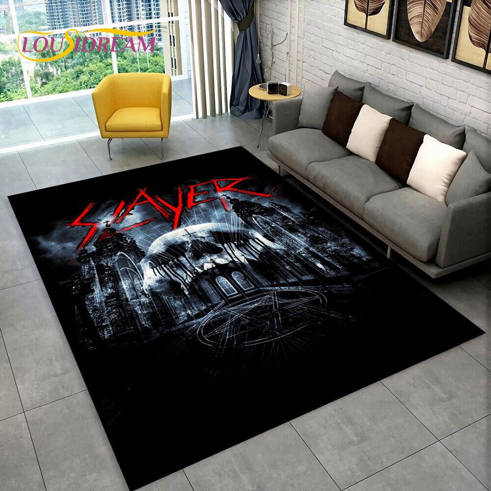 

Slayer Heavy Metal Band Музыкальный коврик, коврик для дома, гостиной, спальни, дивана, коврик для двери, детский игровой нескользящий напольный коврик 40x60cm(15x23in)