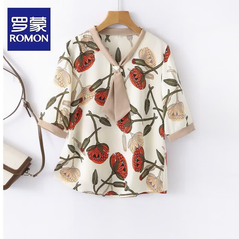Модный летний цветочный топ Romon для мам XL