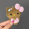 Cartoon Plush Cat Bag Charm With Bow Pendant Backpack Hanging Charms Cute Doll Keyring Accessories Birthday Gift Toys