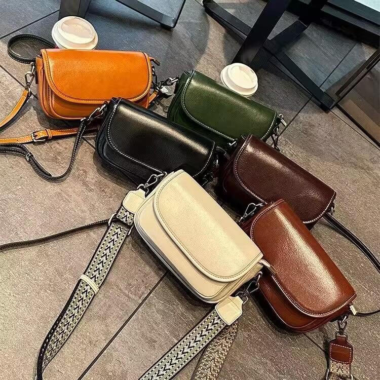 Винтажные сумки через плечо из натуральной кожи для женщин 2024 года — фото 13