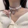 Tassel Christmas Plush Choker Santa Claus Xmas Clavicle Chain Snowflake Rhinestone Necklace  Girls
