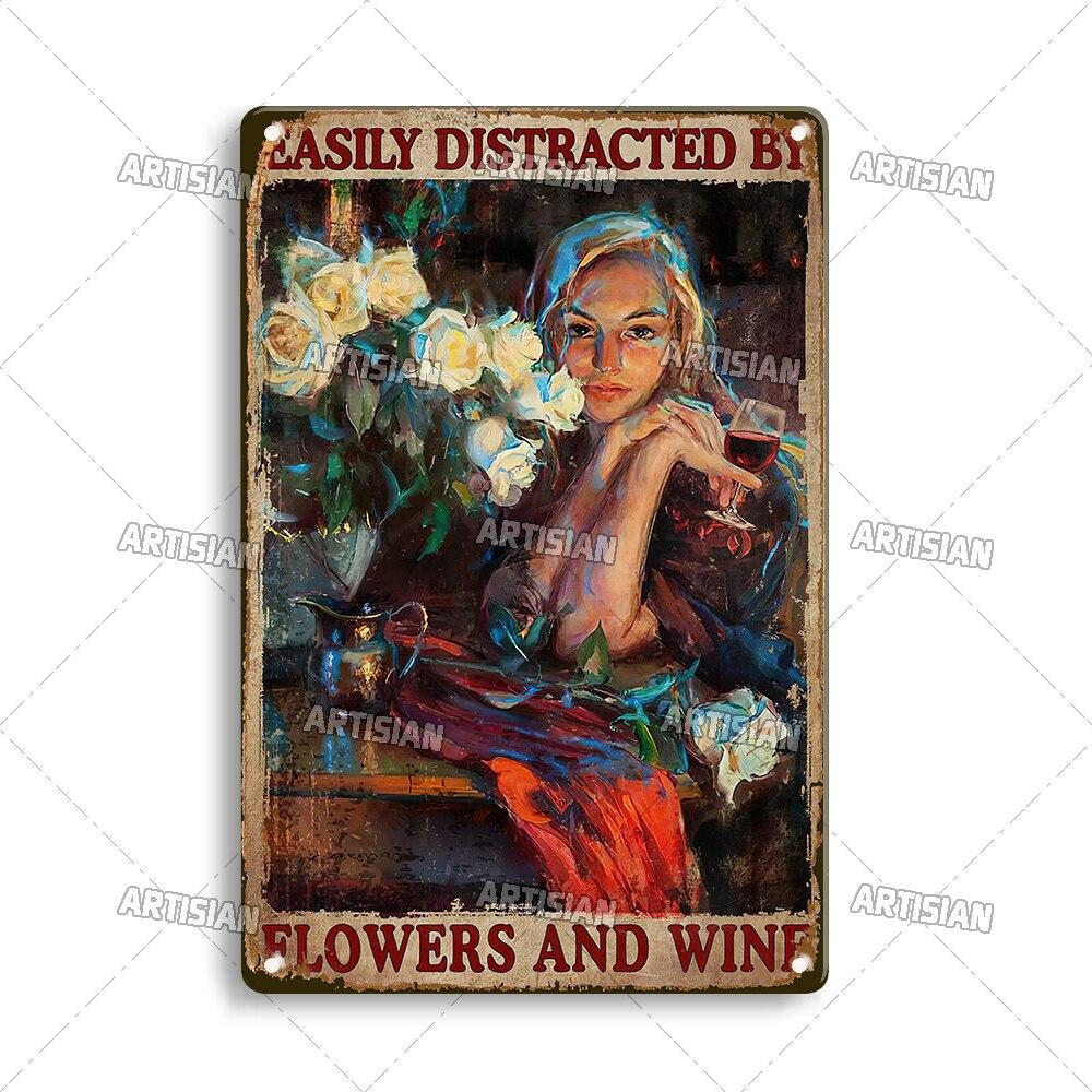 Artisian Gardening Metal Poster Flower Plant Tin Sign Decorative Wall Plaque for Garden Garage Bar Pub Club Hotel Cafe Kitch