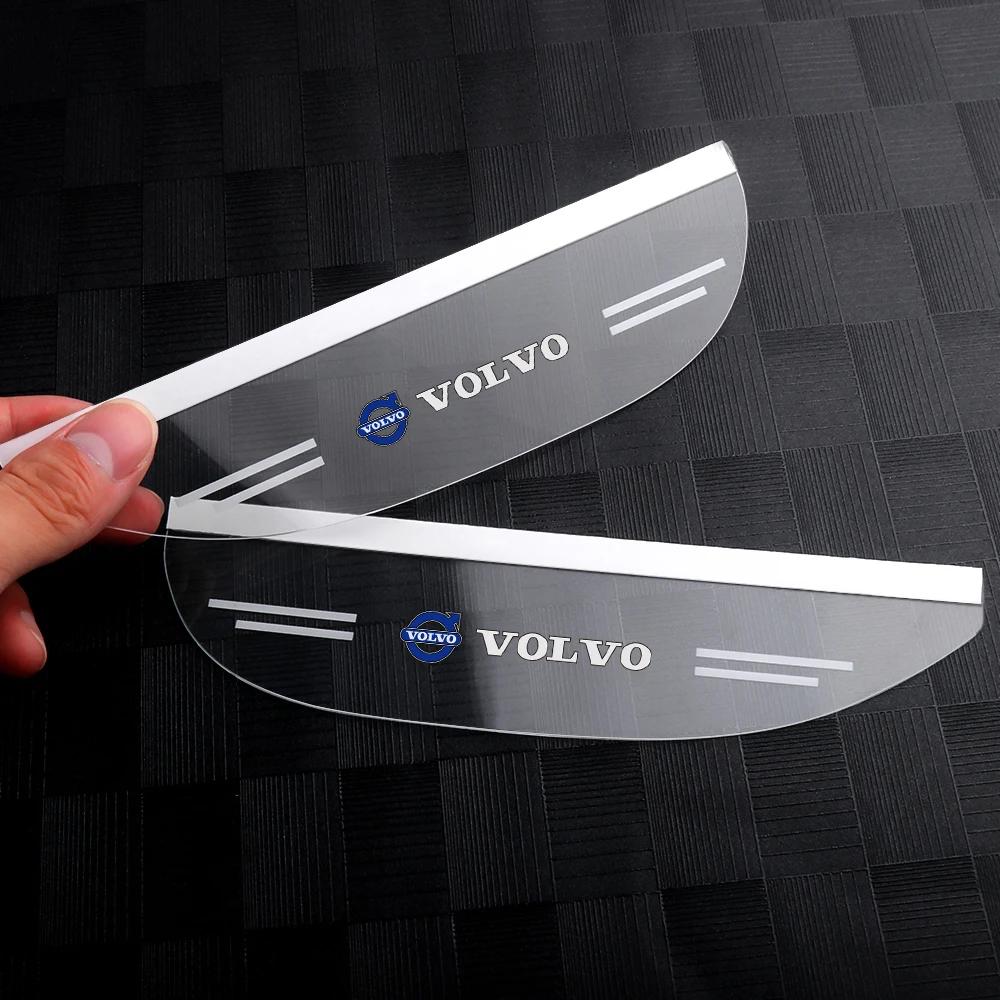 2Pcs PVC Transparent Car Side Rear View Mirror Rain Eyebrow Visor For Volvo R Design T6 AWD C30 C40 C50 C70 S40 S60 S70 S80 S90