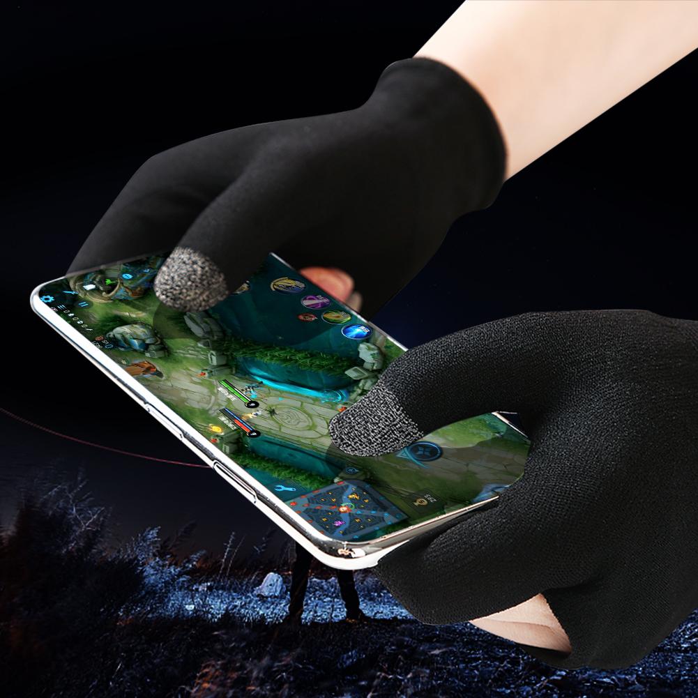 1 Par de Guantes para la Palma y la Punta de los Dedos Antideslizantes Manga para el Dedo de Gaming Transpirable Mangas para el Dedo del Teléfono Móvil para PUBG Mobile Juego Móvil