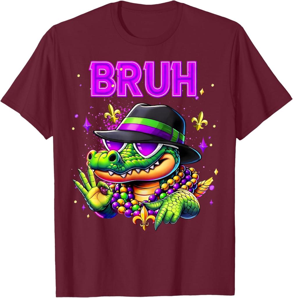 67 Bruh Mardi Gras Six Seven Funny Crocodile Carnival Unisex T-Shirt