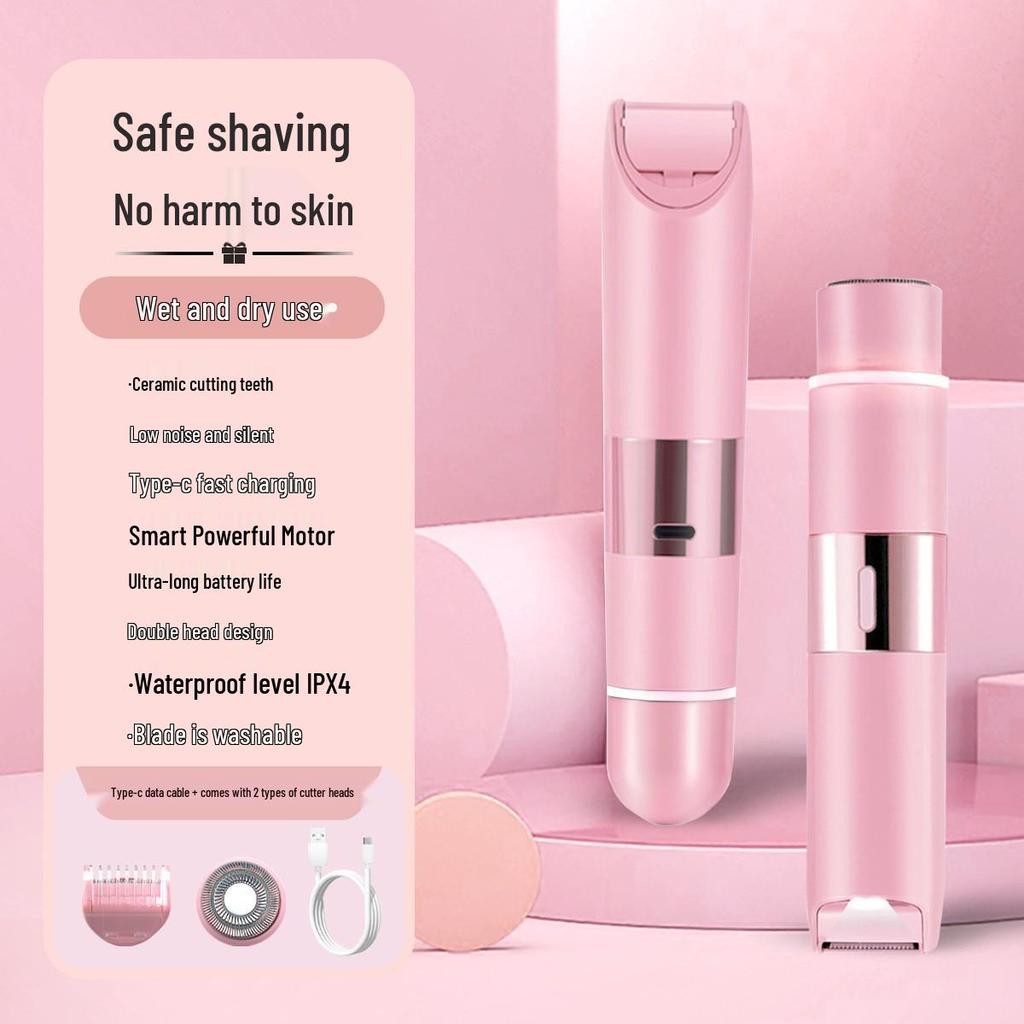 Dual Electric Eyebrow Trimmer & Women's Shaver - Lipstick Razor Design