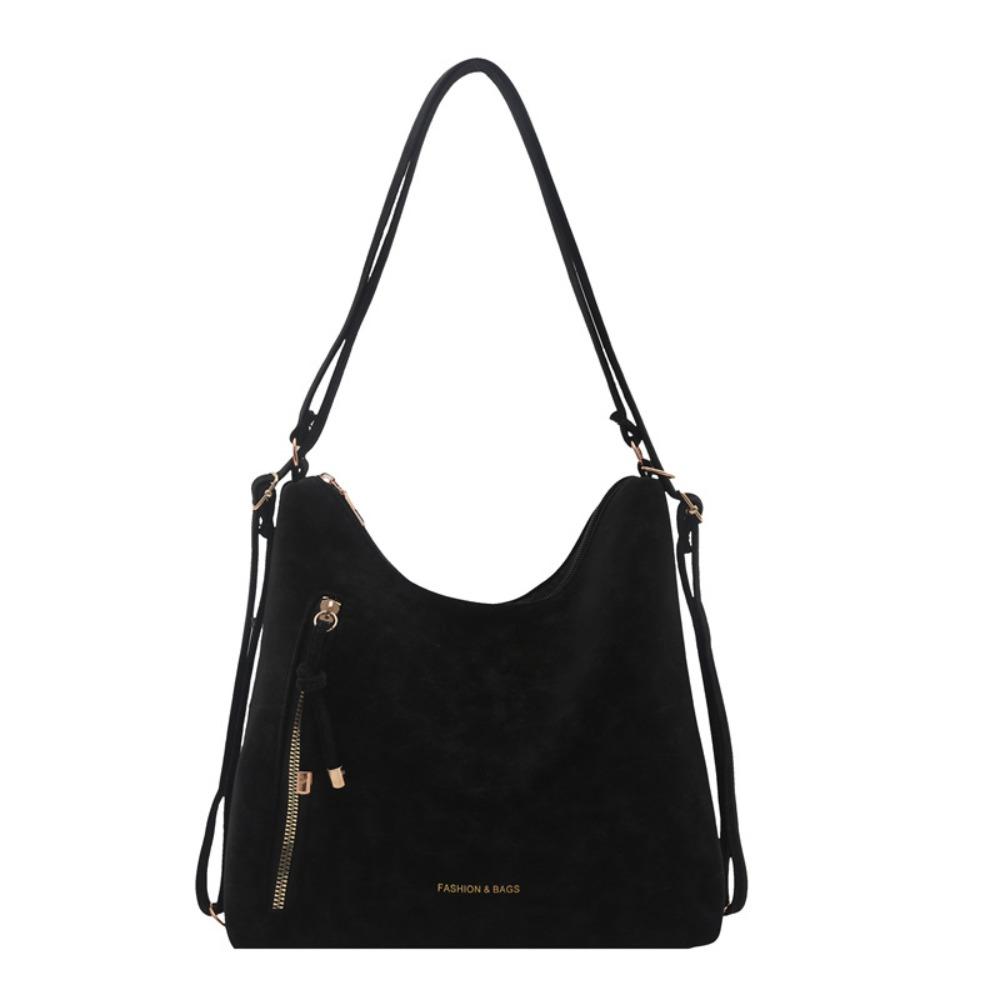 Solid Color Single Shoulder Bag PU Leather Shopping Handbag Retro Backpack  Spring чёрный