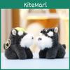 Cartoon Schnauzer Plush Keychain With Super Soft Short Pile For Car And Bag Decor