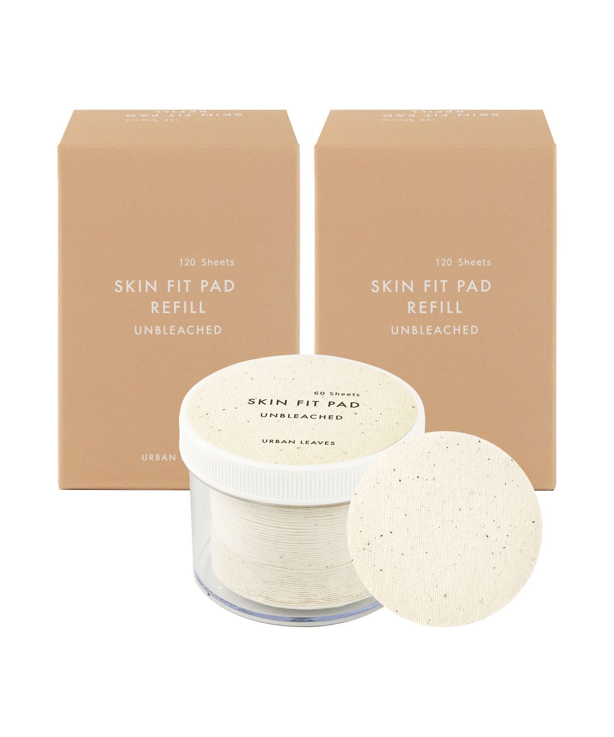 Skin Fit Unbleached Refill Pads 60 Sheets + Refill 240 Sheets (300 Sheets)