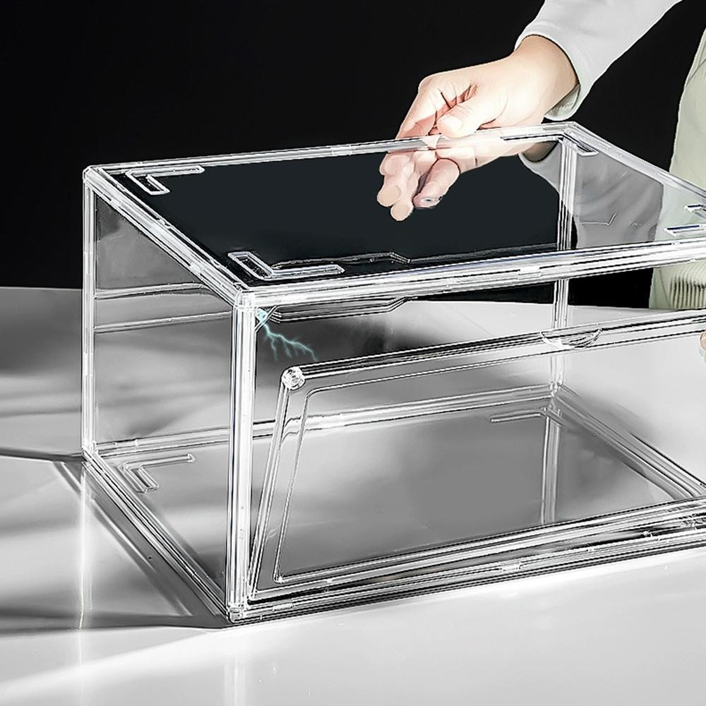 1pcs Shoe Box Home Shoe Rack Side Opening Anti Oxidation Hat Display Basketball Shoes Display Wall Acrylic Shoe Box