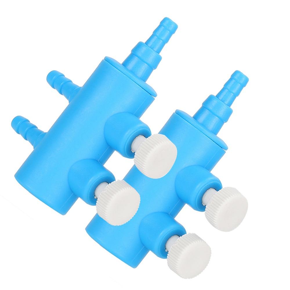 2PCS Set Plastic Aquarium Oxygen Pump Adapter Air Flow Control Aquarium Air Splitter  Fish Tank