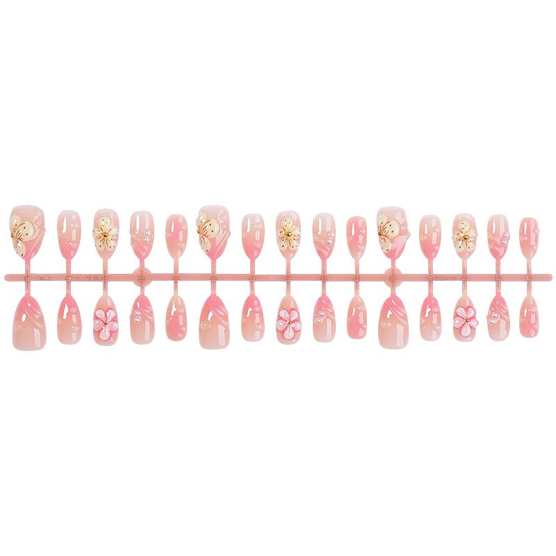 Cross-border Red Maillard Cat Eye Nail Art Stickers: Wearable, Removable, Finished False Nails