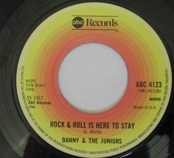 

7inch Record DANNY THE JUNIORS At The Hop ABC4123 ABC 1976 UK Rock Used