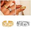 Chic Adjustable Rings with Half Face Vintage Literary Sculpture Rings Adornment for Women Adjustable Party Accessory