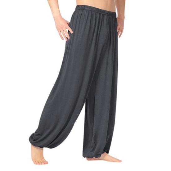 Herren Casual Pure Color Hosen Bauchtanz Yoga Haren Hosen Hosen