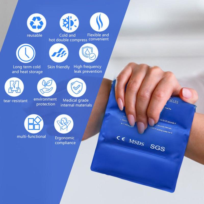 1Pc Multipurpose Gel Ice Sleeve Elbow Knee Ankle Ice Pack Hand Ice Wrap Gel For First Aid Sports Muscle Pain Ice Heat Pad