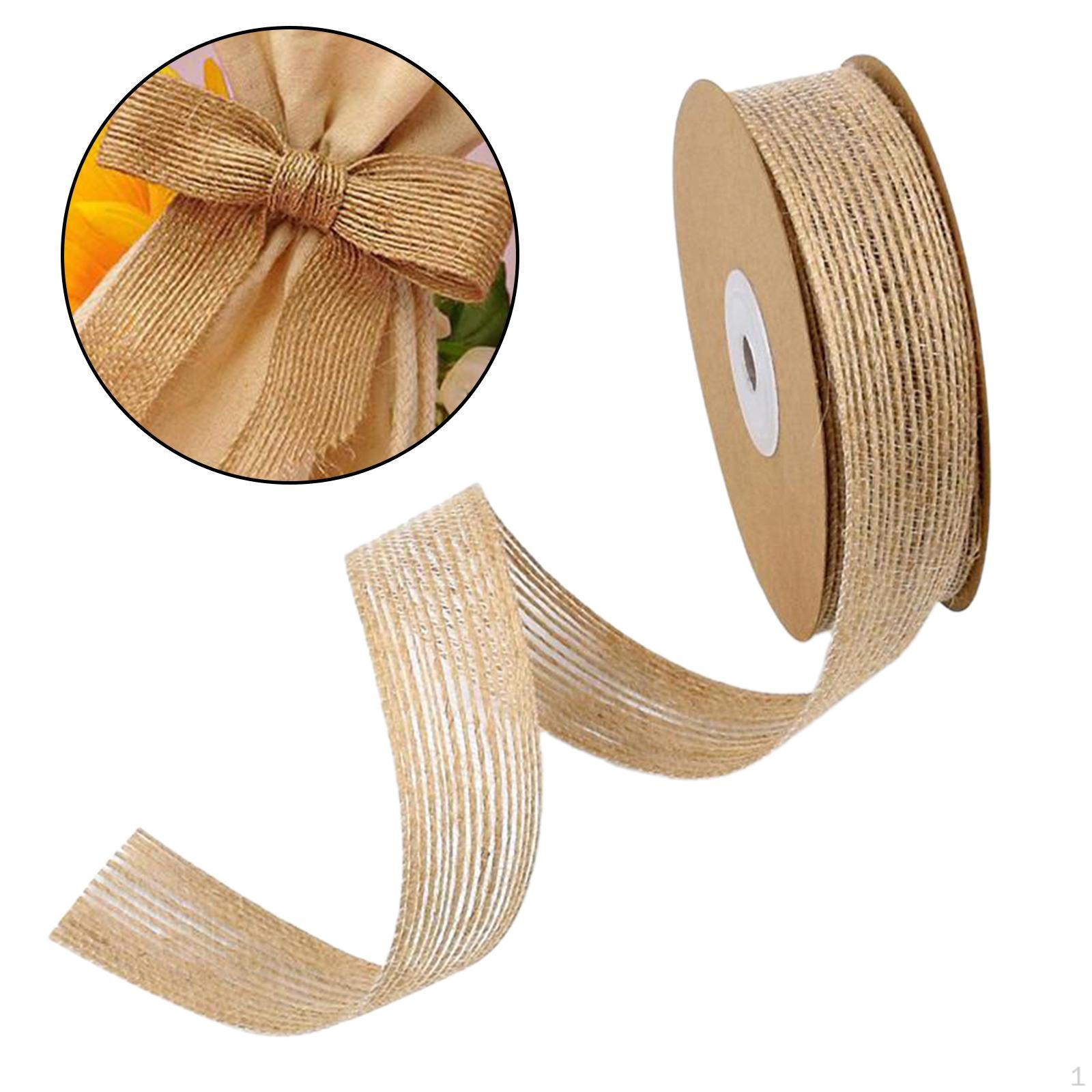

Jute Burlap Fabric Ribbon for Wedding,Party Wrapping and Home Gift Decor,10 Yards Each Roll, DIY 2.5cm