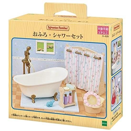 Sylvanian Families Furniture BathShower Set Car-628 ST Mark Certification 3 Years Older Toy Dollhouse EPOCH