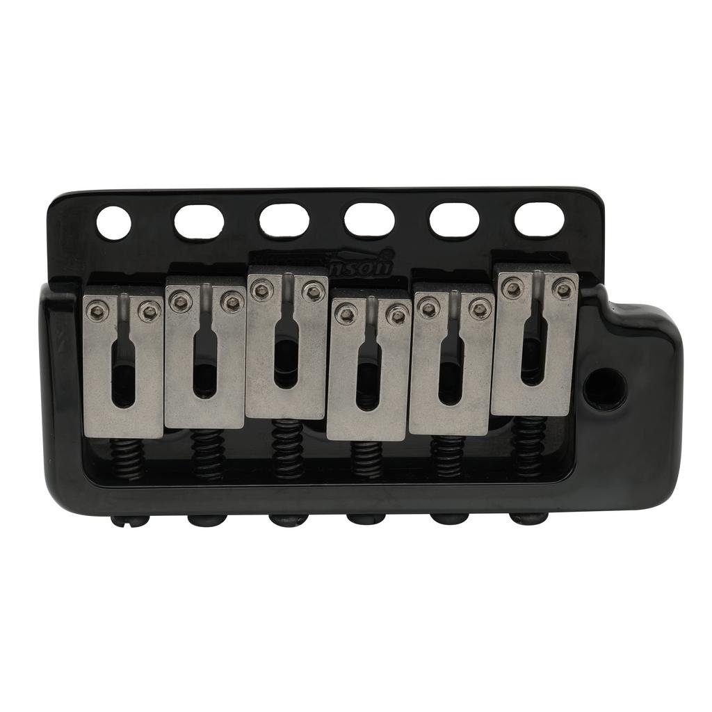 Wilkinson WVP6-SB 10.8mm 5+1 Hole Tremolo Bridge Unit with Stainless Steel Saddles and Full Steel Block for Imported/Japanese Strat Guitars, Black