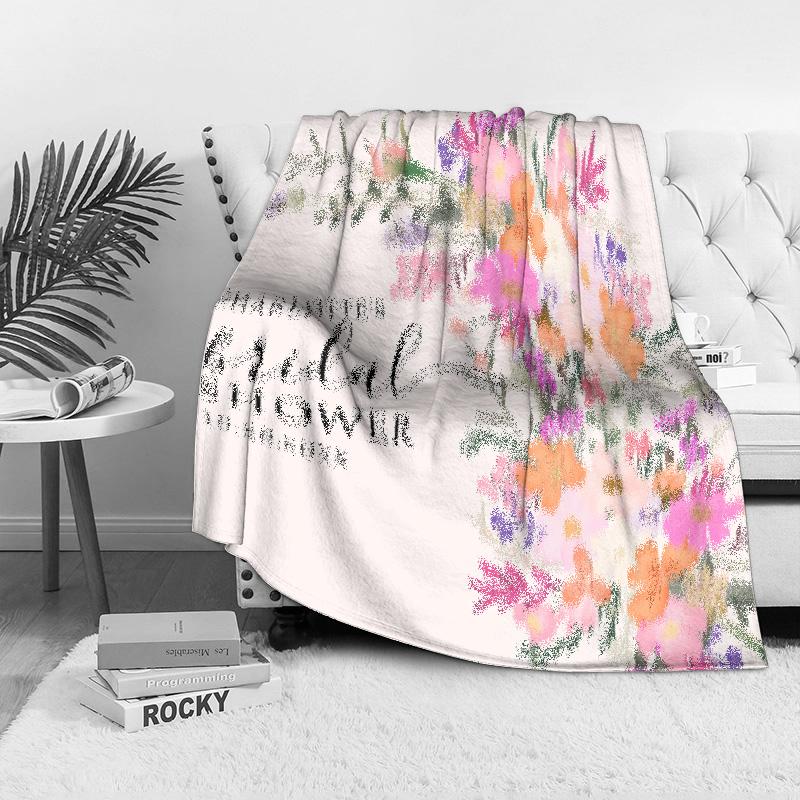 Blumenmuster Fleece-Decke - Weiche Warme Überwurfdecke für Damen Mädchen Sofa Bett Dekoration Geschenk