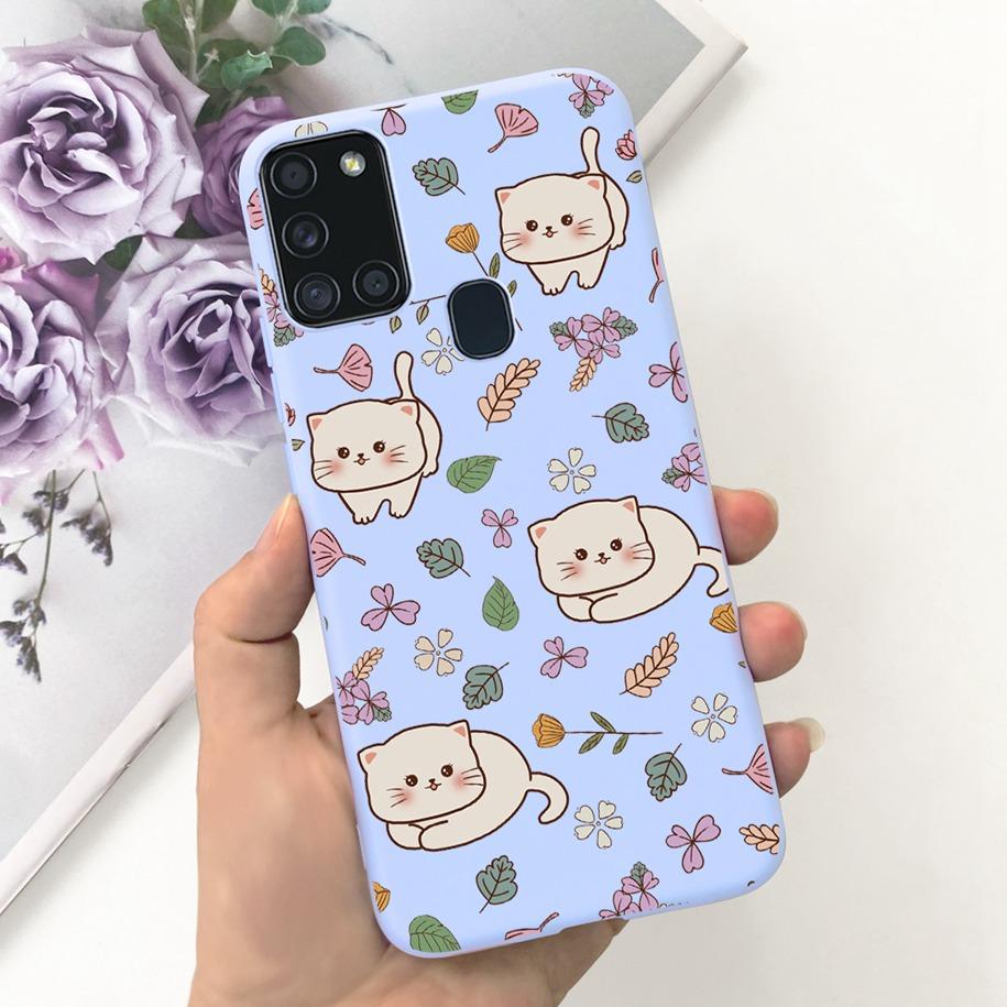 For Samsung A21S Case SM-A217F A 21S Back Cover Fashion Flower Cartoon TPU Soft Silicone Phone Case For Samsung Galaxy A21s Capa