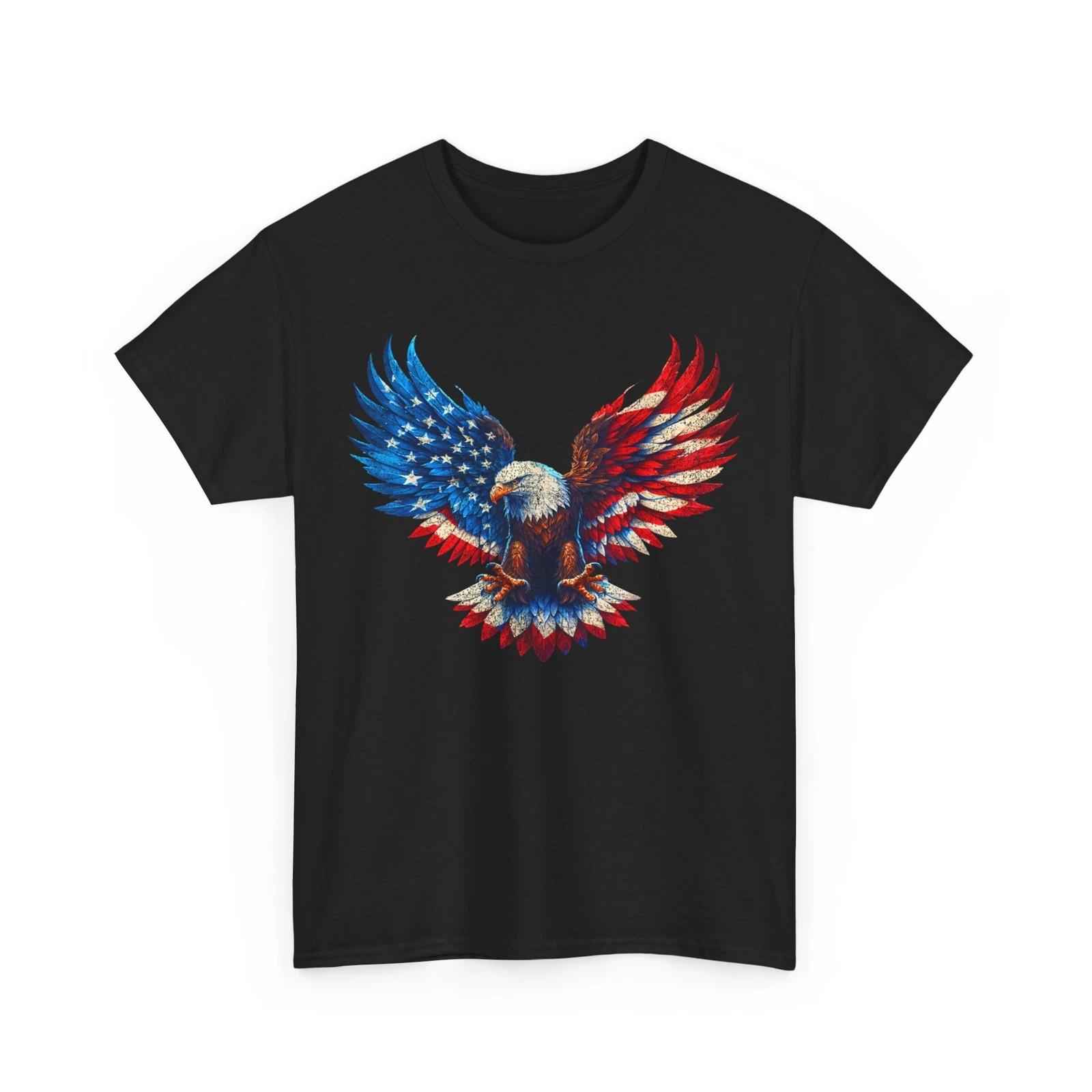 4th of July Bald Eagle American Flag Patriotic T shirt L