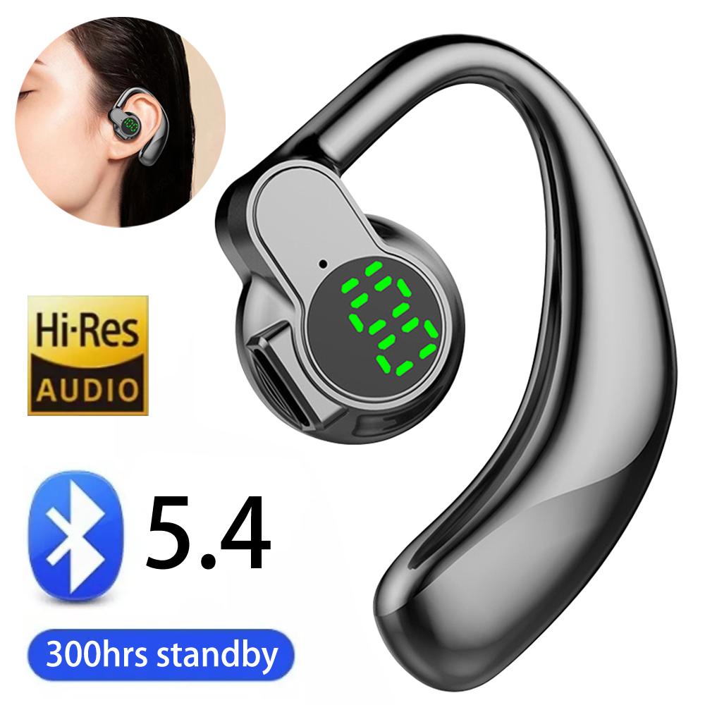 New Bluetooth5.4 Earphones Single Ear Earhooks Noise Cancelling Sports Headphones 180° Rotatable Wireless Earbud with Microphone