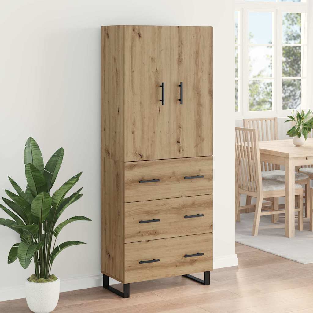 Highboard with Drawers 2 pcs Artisan Oak 69.5 x 34 x 180 cm