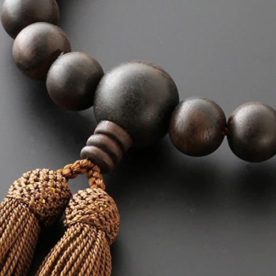 Kyoto Buddhist Altar Hayashi Prayer Beads for Men Pure Silk Head Tassel Ebony 2 Ten Tea Crystal Tailoring Bag Kyoto Prayer Beads Can be used by all