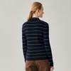 Zhaojun Women's 100% Cashmere Half-Turtleneck Striped Sweater
