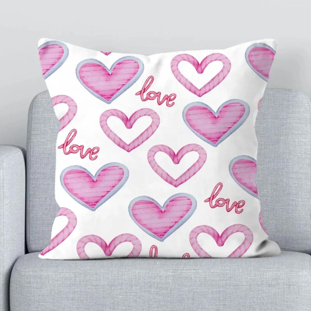 Office Living Room Sofa Cushion Cover Luxury Home Decoration Pillow Cover Romantic Love Heart Pattern Pillow Cover