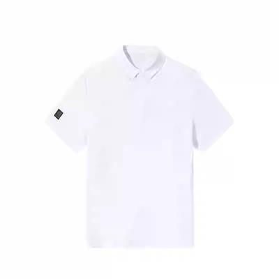 Comfortable Solid Color Breathable Versatile Short Sleeve Polo Shirt Men Tops Pure-White 952527120-4