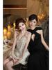 Elegant 2025 French Hepburn-Style Black Backless Ribbon Gown