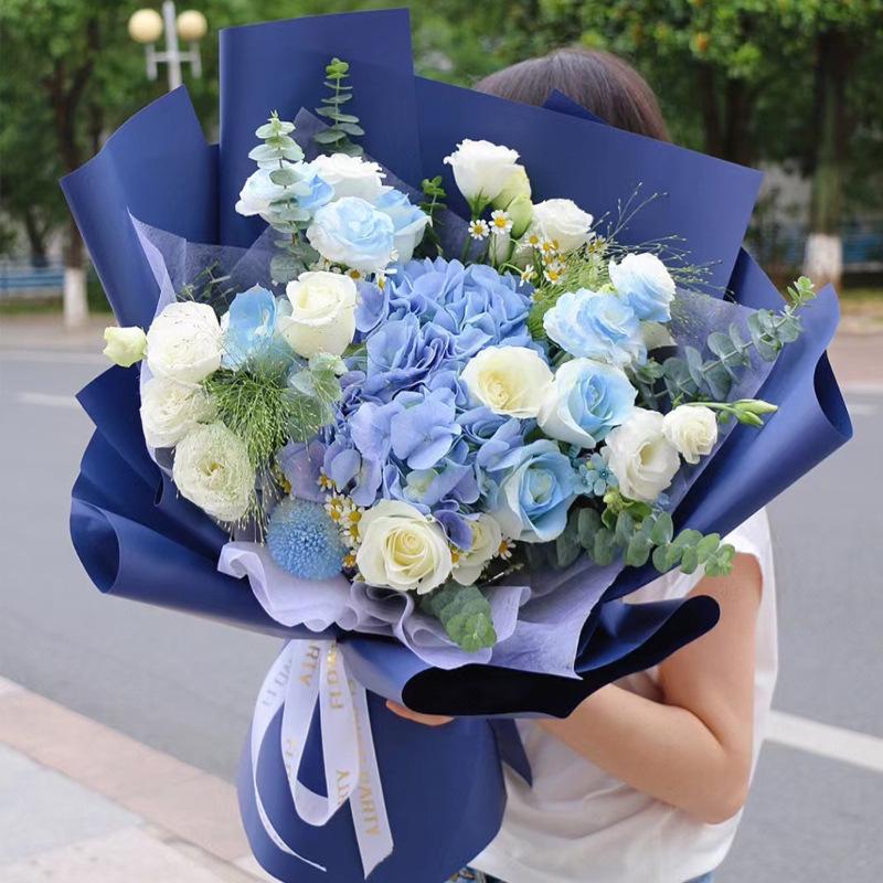 Solid Color Korean-Style Floral Bouquet Wrapping Paper for Fresh Flowers and Gift Baskets