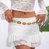 Y2K Adjustable Metal Belt Belly Chain for Women 2025 Trendy Jewelry Accessories Vintage Geometric Turquoise Body Chain