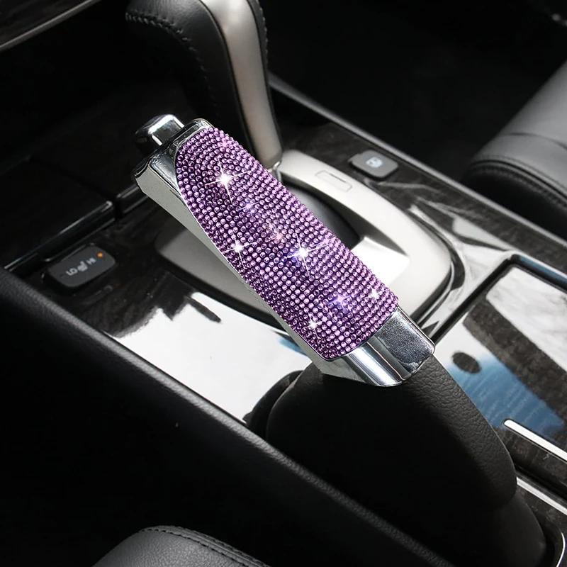 2025 Universal Crystal Car Handbrake Covers Anti-slip  Auto Gear Shift Collars Diamond Car Bling Accessories  Interior for Woman