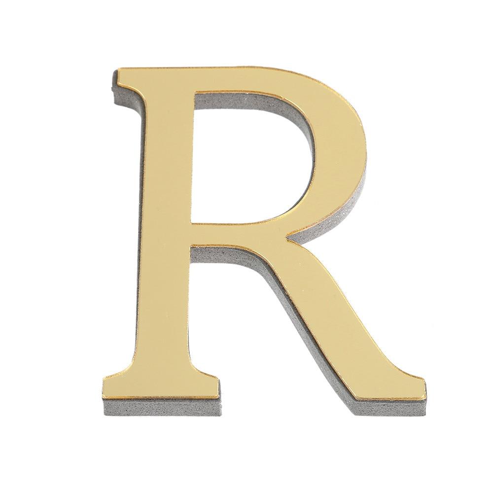 10CM 26 English Letters Wall Sticker 3D Mirror Acrylic Gold Wall Sticker Decals Self-Adhesive Home Party Decor Wall Art Mural