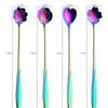 1 Pack Rainbow Flower Ice Spoon Sugar Spoon Tea Coffee Spoon Stirring Kitchen Gadgets Stainless Steel Tabletop Tableware
