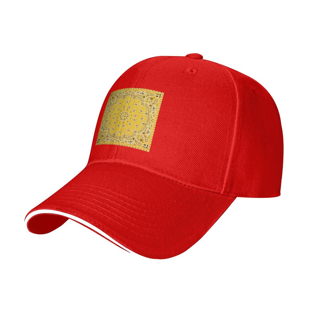 Yellow Paisley Print Cap Casual Baseball Caps Adjustable Hat Hip Hop Summer Unisex Baseball Hats Customizable