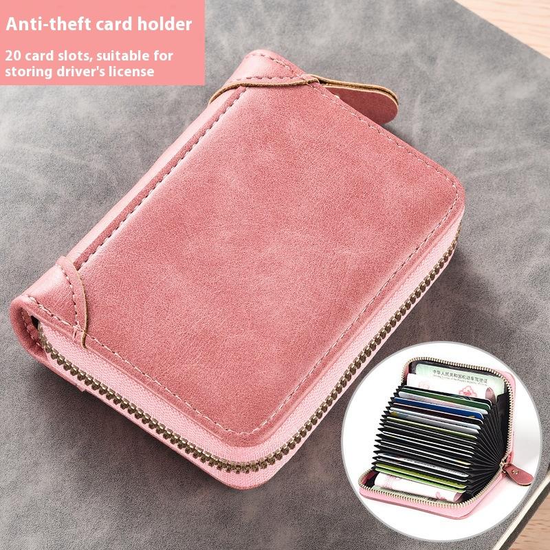 Card Bag Men's Anti-degaussing Theft Certificate Card Bag Small Multi-card Organ Card Clip Large Capacity Women's Bank Card Holder
