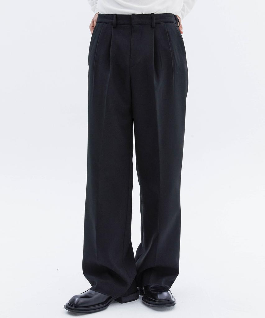 TRIP LE SENS Fw Comfort Double-Pleat Slacks_Charcoal