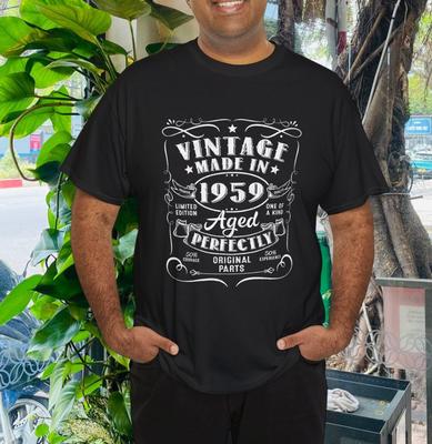 Vintage 65. narozeninové dekorace muži vtipné 1959 65. narozeninové tričko