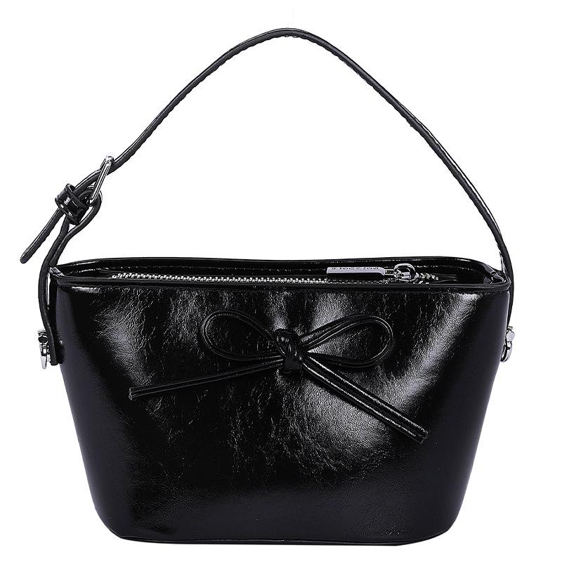 New Sweet and Fashionable Bow Bucket Women's Bag Shoulder Oblique Span Small Bag Simple Trendy Bag