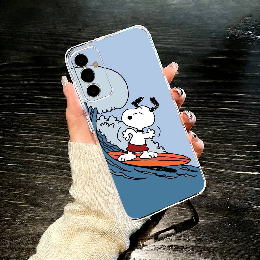 O-l Snoopy   Phone Case For SamsungA10,12,20,21S,30,31,40,50,51,52,70,71 Transparent Cover