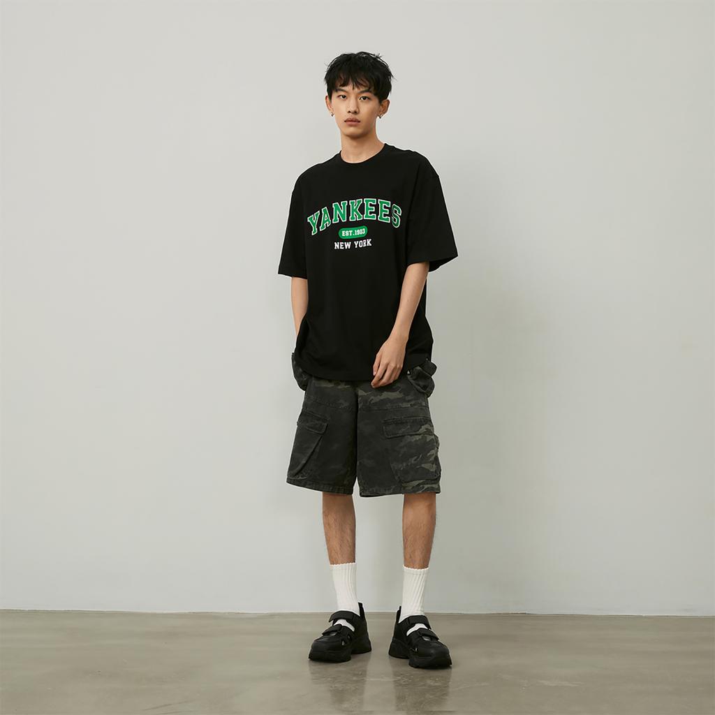 New MLB College Style Series T Shirts Unisex Black 3ATSV0243-50BKS