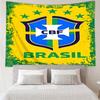 1PC Brazilian Football Emblem Printed Tapestry Room Decoration Wall Hanging for Living Room Bedroom, Dormitory, Birthday and Christmas Gifts