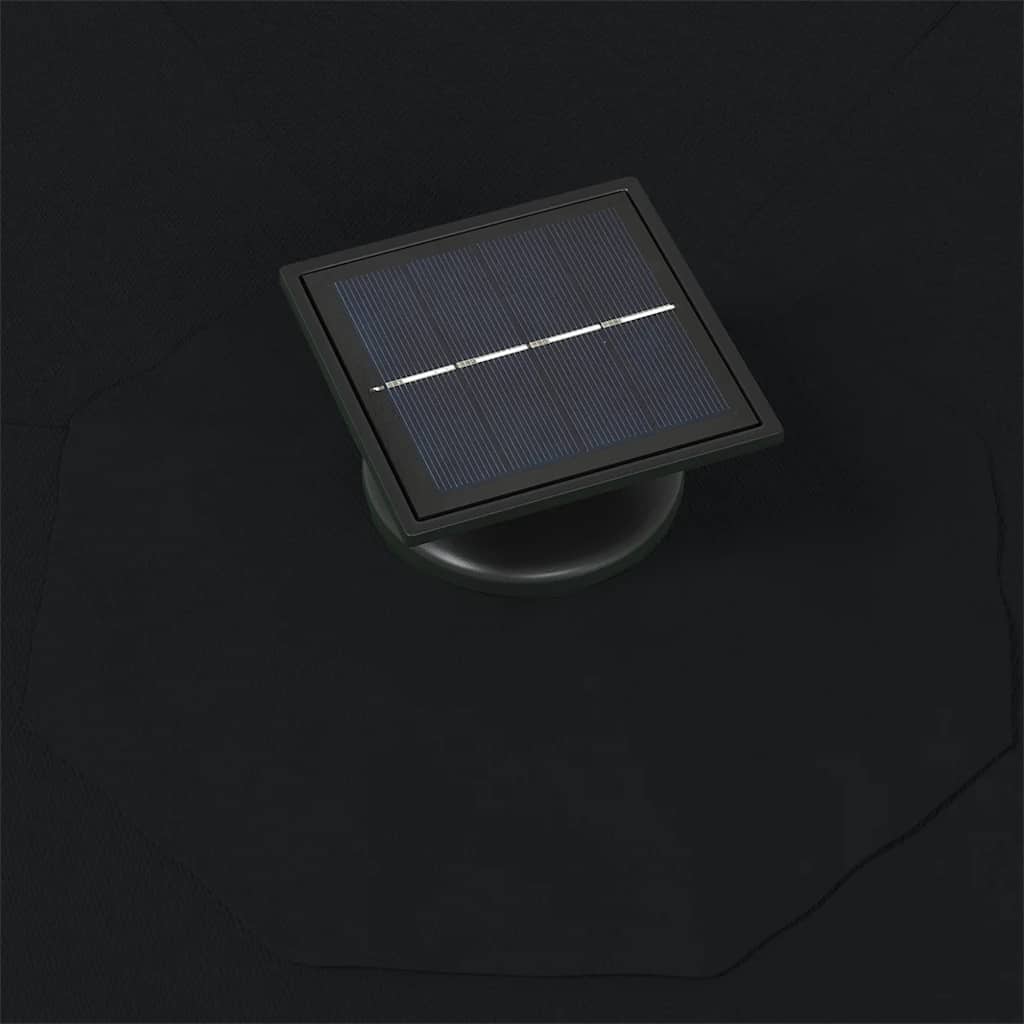 Wall Mounted Sun Umbrella with LEDs 300 Cm Black