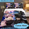Custom Name 3PCS Addams Fan family Portrait Bedding Set Including 1pc Duvet Cover And 2pcs Pillowcases for Bedroom, Dormitory Gift Home Decor