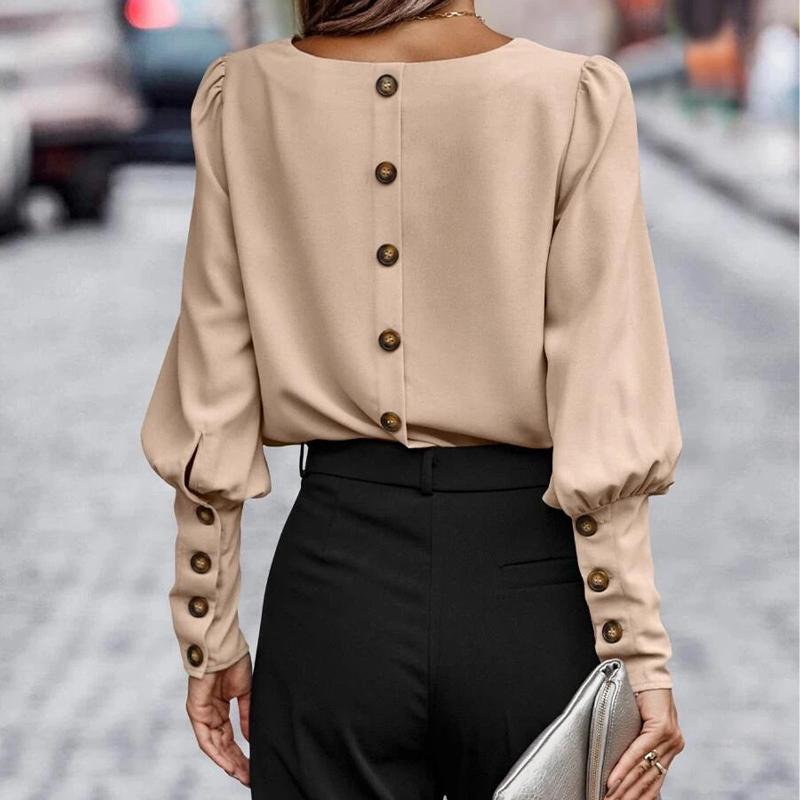 Dámská podzimní zimní halenka 2024 Dlouhý rukáv Kancelářská košile Elegantní ležérní Pracovní oděv Topy