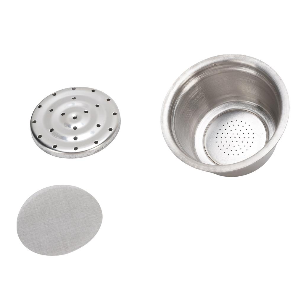 Kaffeekapsel aus Edelstahl Wiederverwendbar Nachfüllbar Kaffeepad-Becher mit Silikondeckel Passend für Dolce Gusto Kaffeemaschine